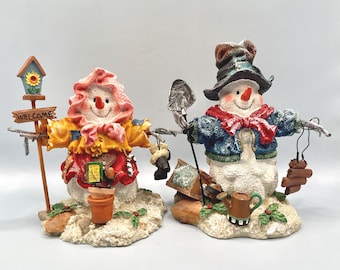 Gardening Snowman Resin Figurines