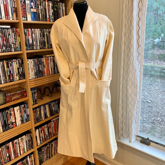Vintage Ultra Suede Trench Coat Wrap Coat Ivory Ja