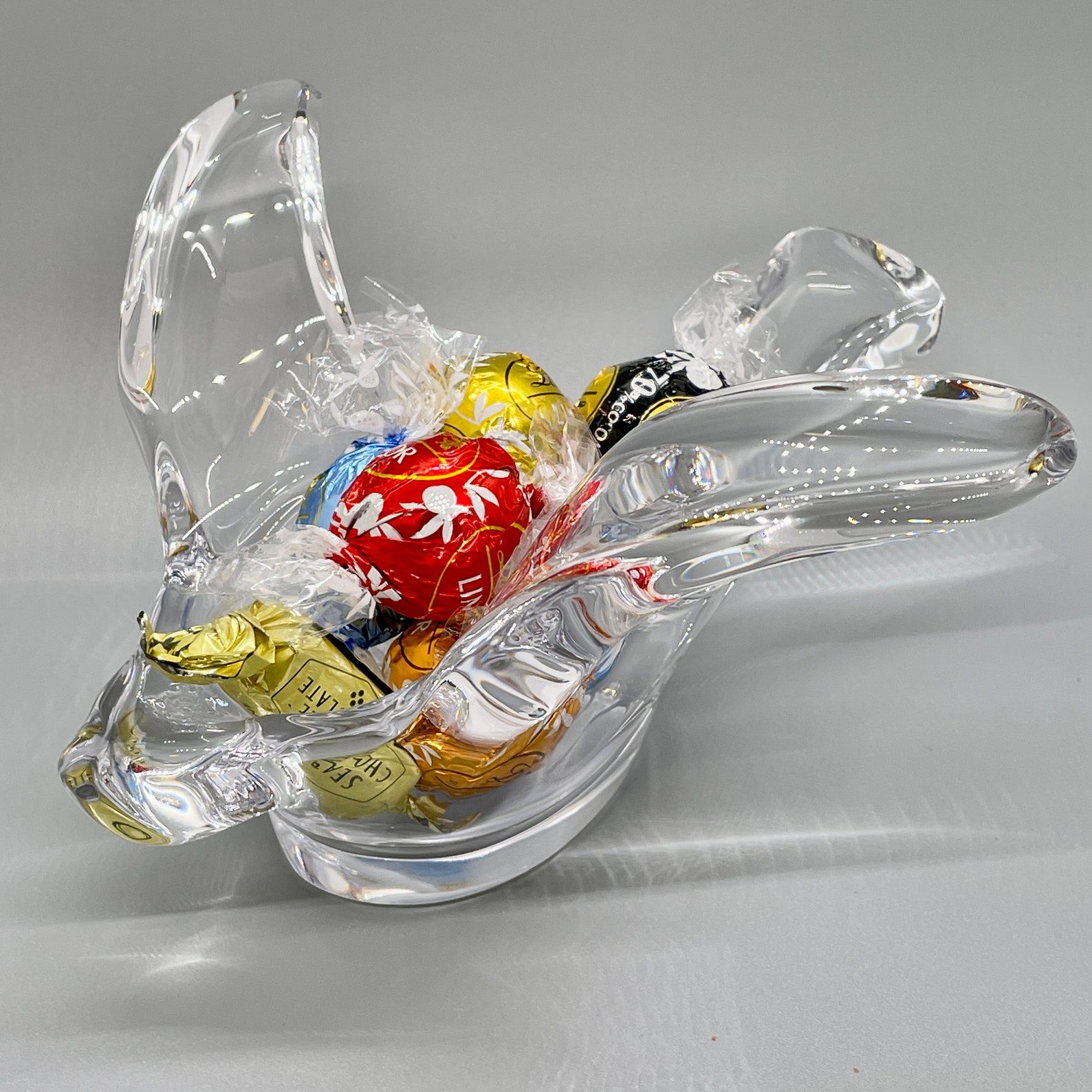 Vintage Clear Art Glass Bird Shaped Bowl Princess House Etsy