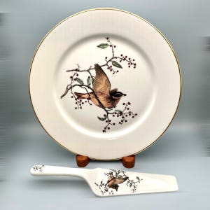 Andrea Sadek Bird Cake Plate and Server