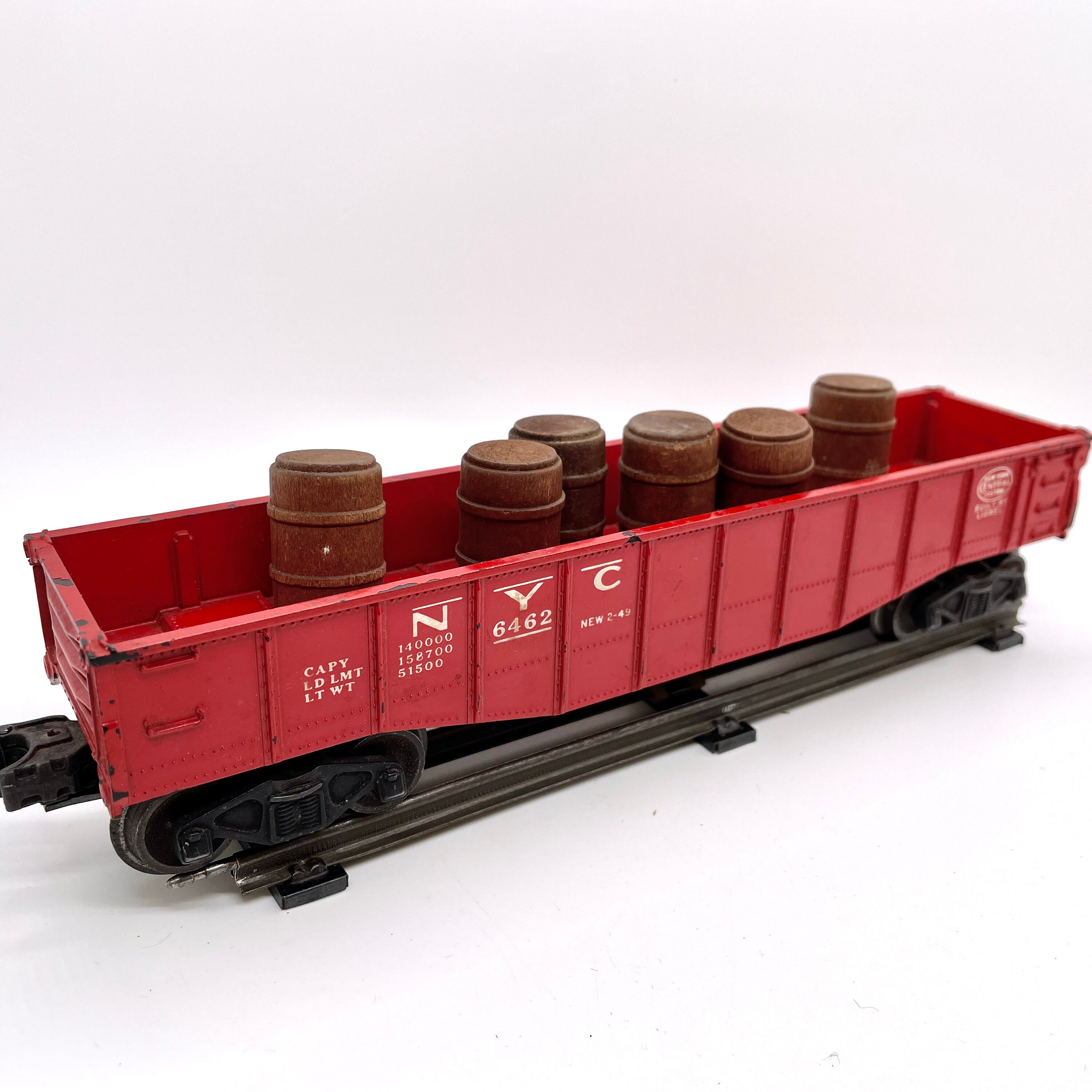 Postwar Lionel 6462 100 Gondola Car 1954 Red Painted Plastic Etsy