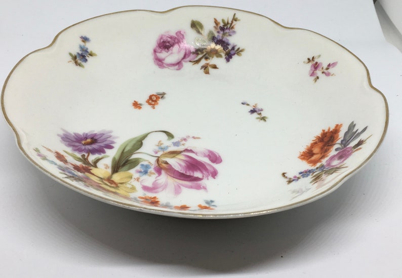 La Salle HAVILAND Shallow Serving Bowl with Wild Flowers designed by Haviland and Co Limoges France Pretty Floral Dinnerware
