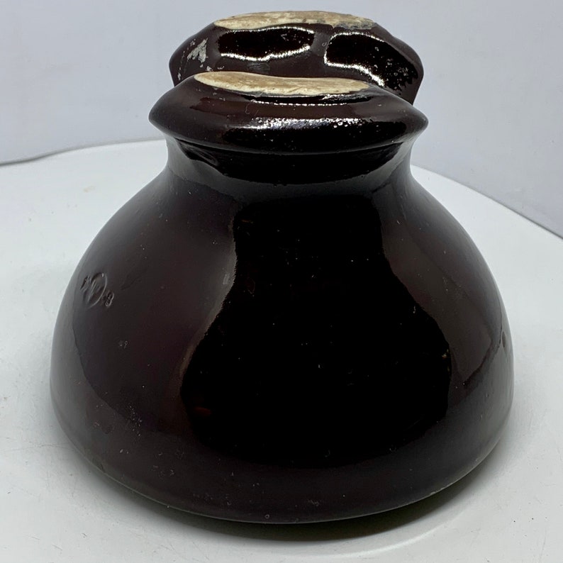Vintage Brown Pottery Electric Insulator Ceramic Insulator Etsy