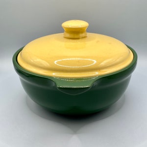 Faitout rond vintage Cameron Clay Royal Cuisine, vert et jaune image 4