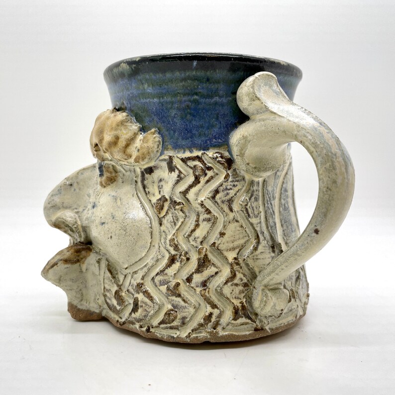 Vintage Studio Pottery Face Mug HR Artist Signed Sculpted Etsy