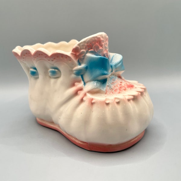 Vintage Lefton Baby Bootie Ceramic Planter