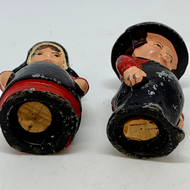 Cast Iron Amish Salt Pepper Shakers Vintage Collectable Boy Etsy