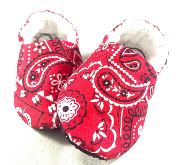 red baby slippers