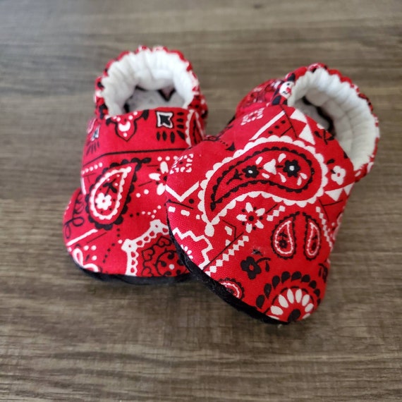 red infant booties