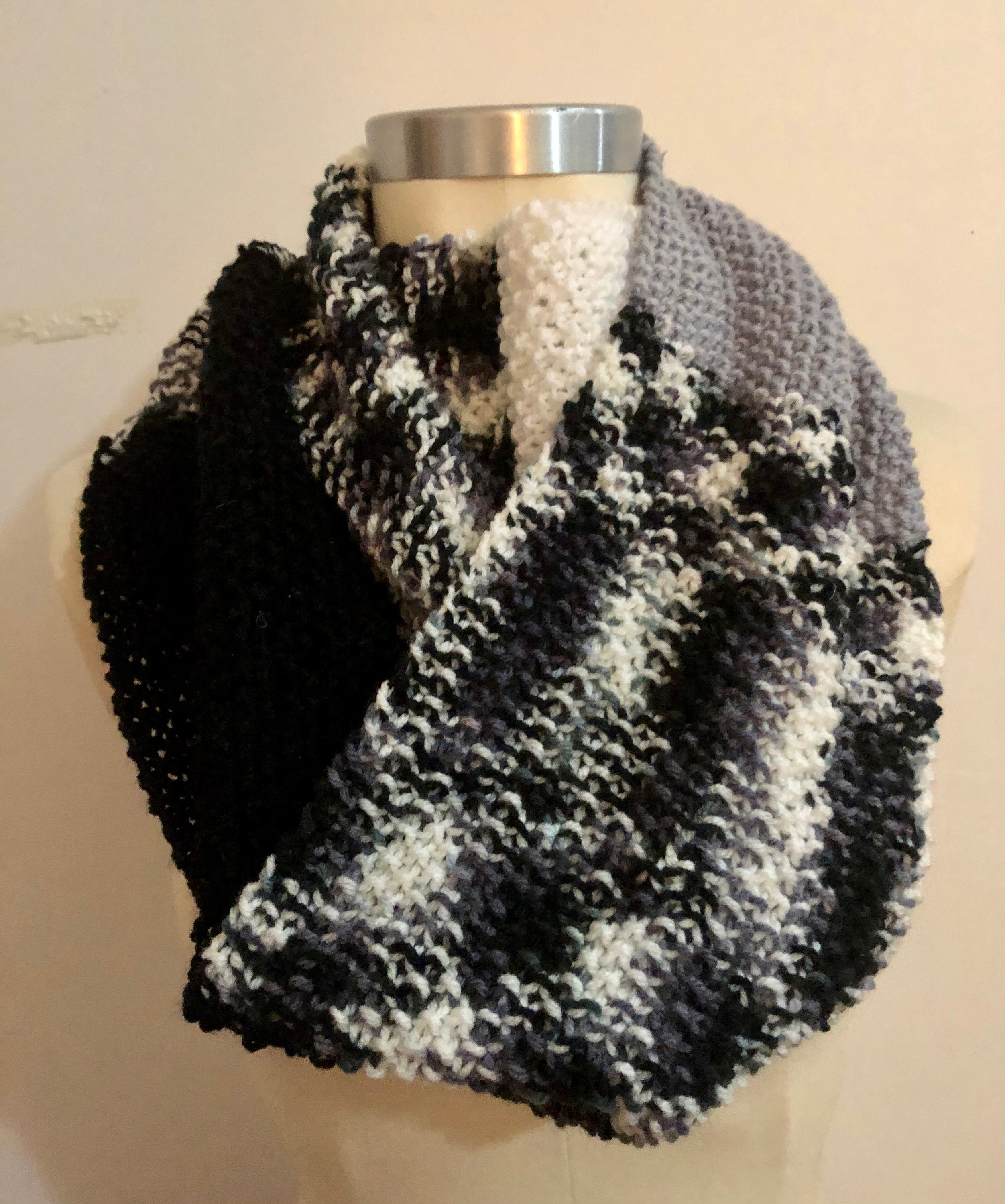 black white and grey scarf