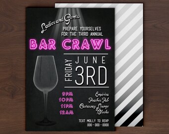 Bar Crawl Invitation Etsy