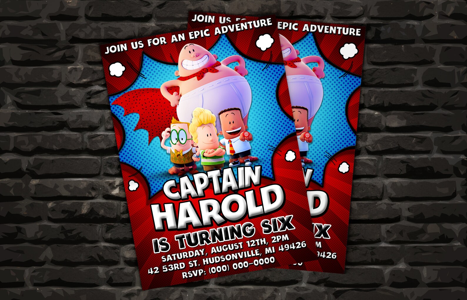 Digital/printable Captain Underpants Inspired Birthday Party | Etsy