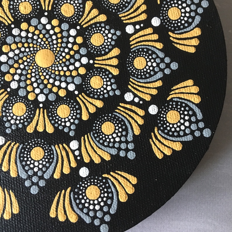 Punkt Mandala Malerei Leinwand Dotting Mandala Stein gemalt | Etsy