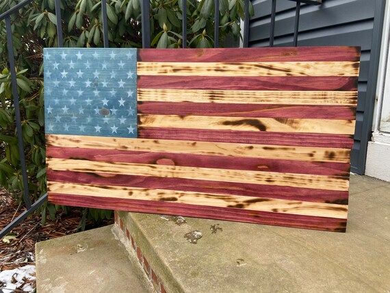 Rustic Handmade American Flag | Etsy