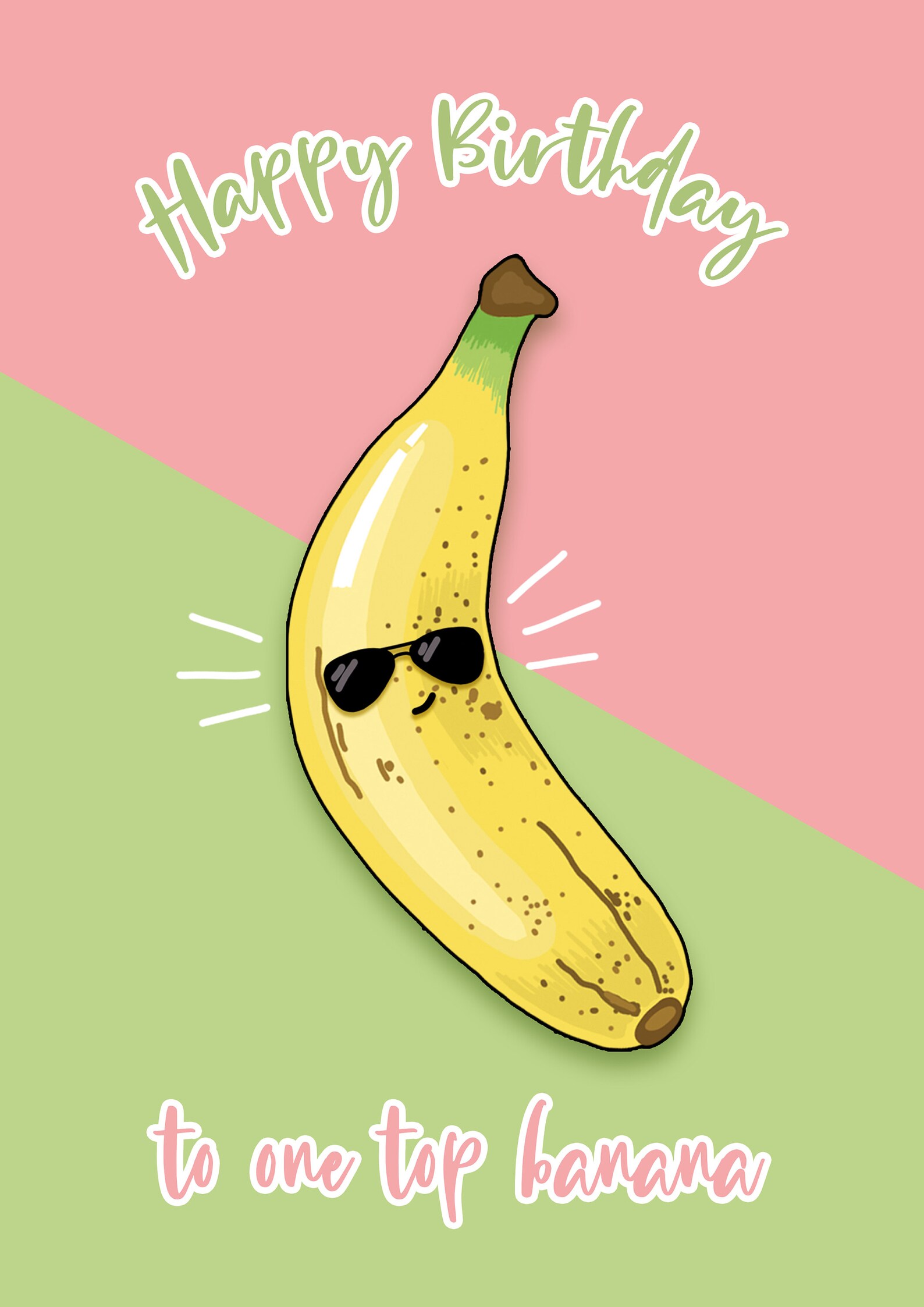 Birthday Card/happy Birthday to One Top Banana/fruit Card/card Etsy