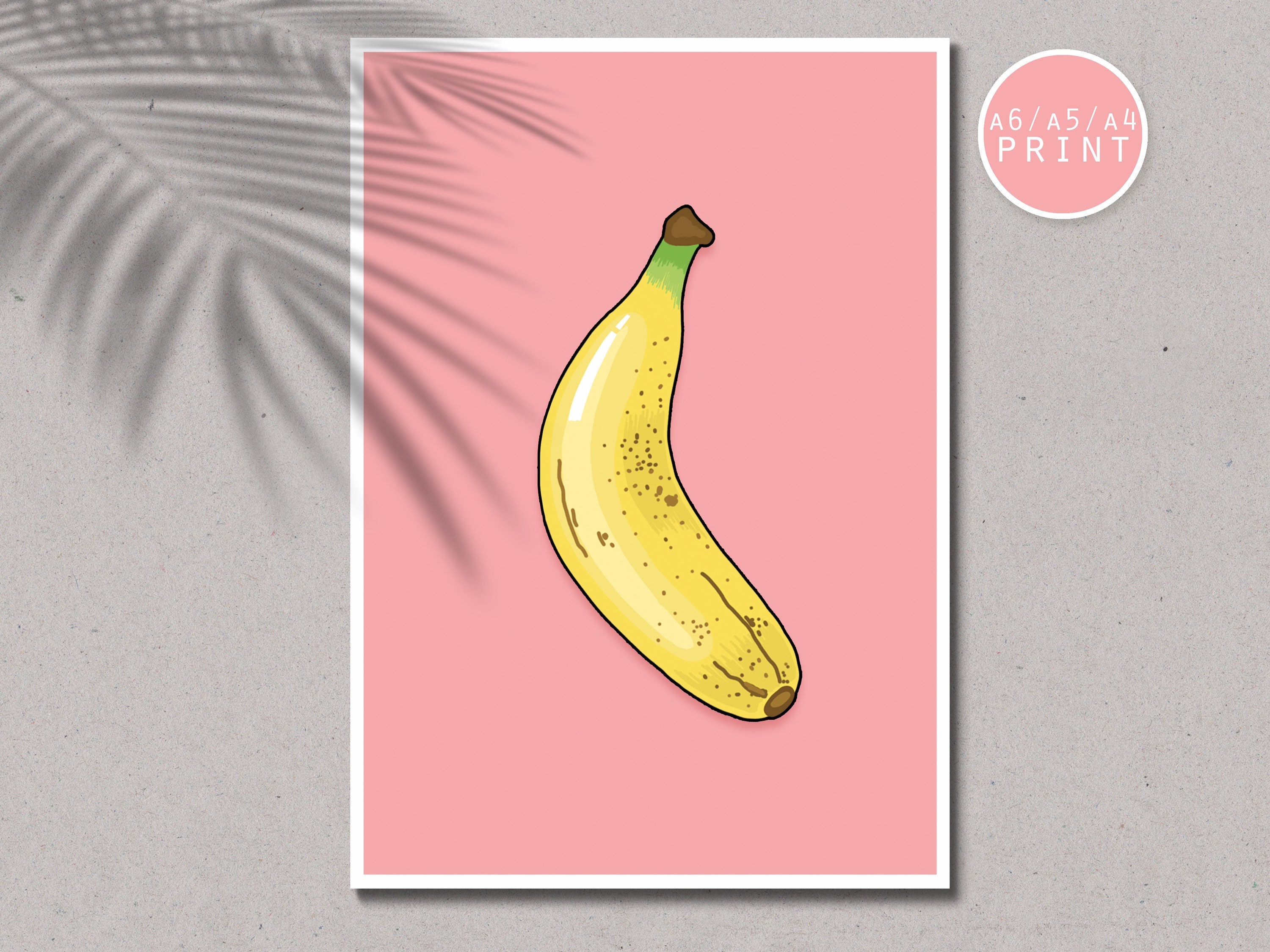 Banana Print/wall Art/ Wall Hanging/ Wall Print/ Illustrated Etsy