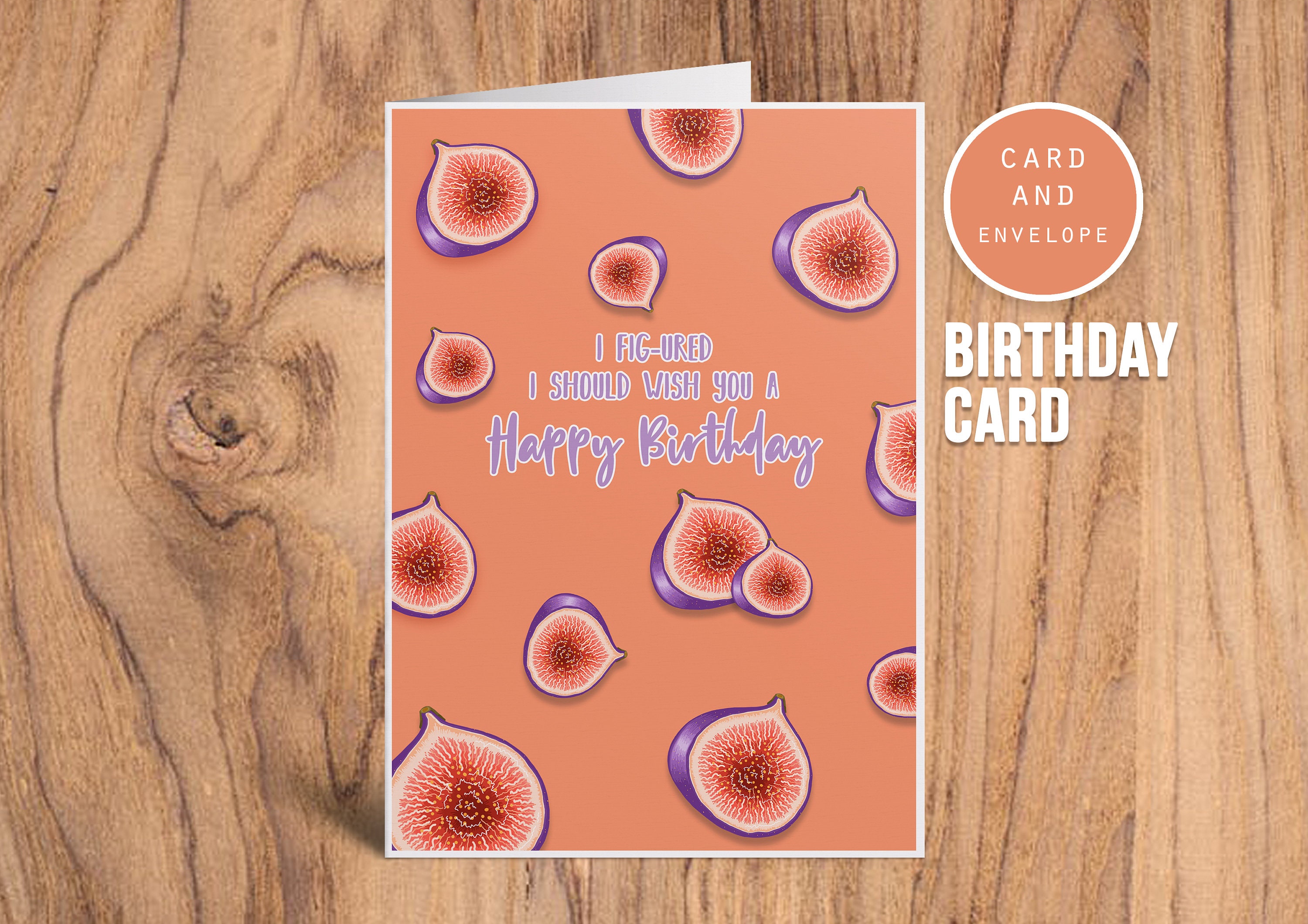 Birthday card/Happy birthday/fig/fruit card/card for Etsy