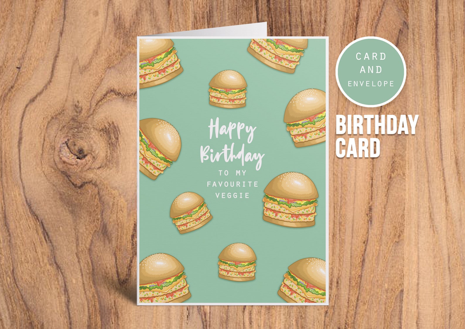 Birthday card/Happy birthday to my favourite veggie/junk food Etsy
