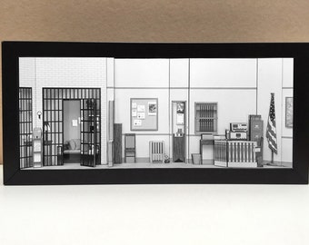 Andy Griffith Show themed gifts, Andy Griffith Show TV Show Gifts, Andy Griffith Memorabilia, Andy Griffith gifts, Diorama, Unique Wall Art