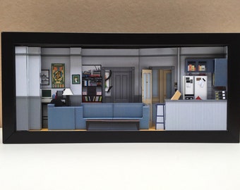 Seinfeld art, Seinfeld Gifts, Seinfeld Memorabilia, Seinfeld show gifts, Diorama, Diorama Art, Unique Wall Art