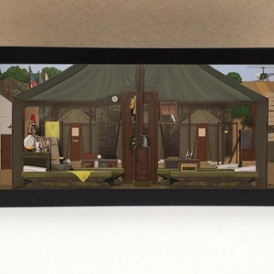 MASH themed gifts, MASH TV Show Gifts, M*A*S*H Memorabilia, M*A*S*H gifts, Diorama, Unique Wall Art