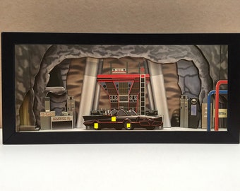 Bat Cave - 1960's Crime Fighter TV Show Gifts, Dynamic Duo Memorabilia, Caped Crusader Gifts, Diorama, Artwork