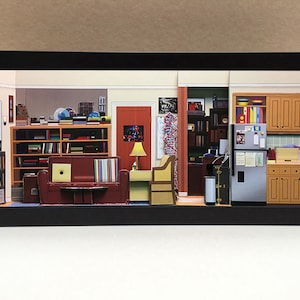 Big Bang Theory themed gifts, Big Bang TV Show Gifts, Big Bang Memorabilia, Big Bang show gifts, Diorama, Diorama Art, Unique Wall Art