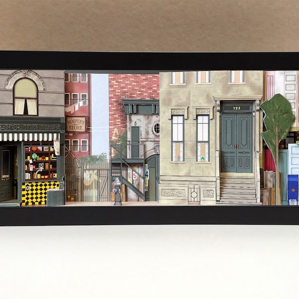 Sesamstraße Klassiker 1970er Jahre Set - Sesamstraße TV-Show Geschenke, Sesamstraße Memorabilie, Sesamstraße Show Geschenke, Diorama, Kunstwerk