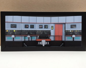 Star Trek Bridge themed gifts, Star Trek TV Show Gifts, Star Trek Memorabilia, Star Trek show gifts, Diorama, Diorama Art, Unique Wall Art