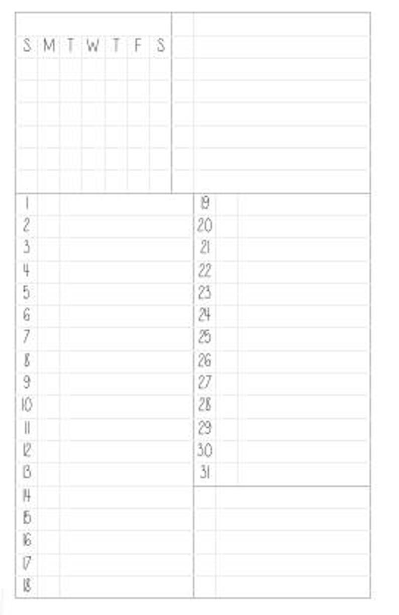 Digital Pocket Size Undated MO1P Inserts With Important Dates Etsy