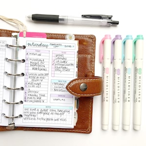 Digital Pocket Size Undated DO1P Bullet Journal Style Inserts