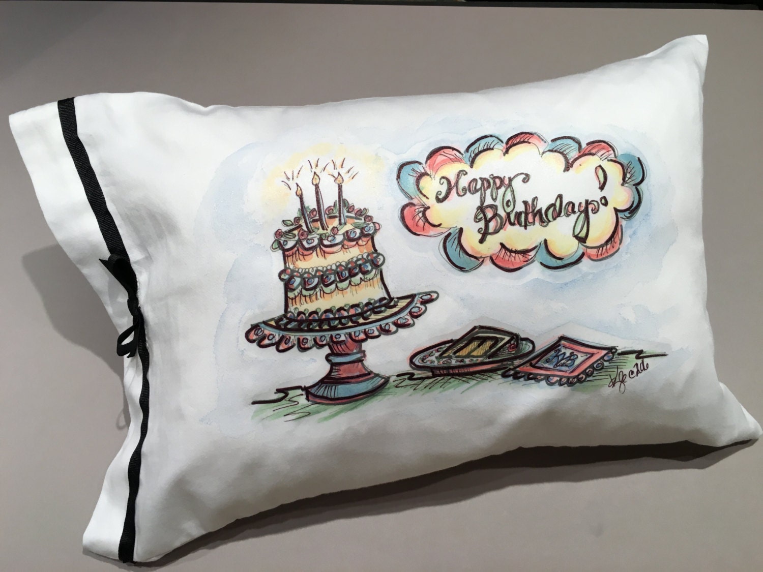 Happy Birthday Pillow Etsy
