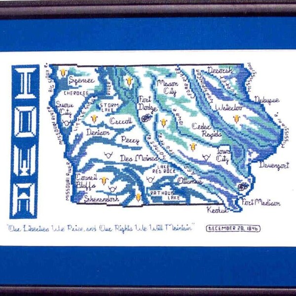 Iowa Cross Stitch Etsy
