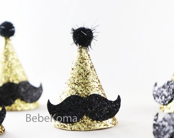 Mustache birthday hat, Men's birthday hat, Adult party hat, Adult birthday hat,Boys party hat,Boys birthday hat, Mini party hat, party favor