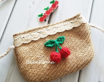 Summer purse, Toddler purse, Crochet purse, Matching purse, Matching purse and hair clip, Straw purse, Girls purse, Gifts for girls,