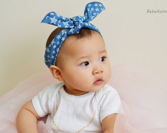 Baby Boy Headband, Baby Boys Photo Prop, Kids Knot Headpiece, Knotted Cloth Headband, Boys Stars Headband, Cute Kids Photo Accessories