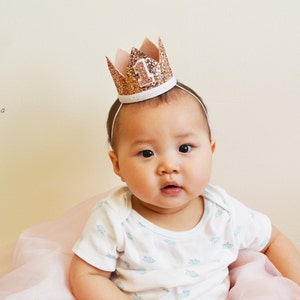 birthday crown, 1st birthday hat, felt crown, Glittery Birthday Crown, Birthday Crown, cake smash, 1st birthday, birthday girl, birthday boy image 6