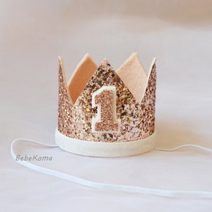 birthday crown, 1st birthday hat, felt crown, Glittery Birthday Crown, Birthday Crown, cake smash, 1st birthday, birthday girl, birthday boy image 7