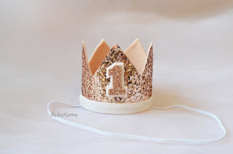birthday crown, 1st birthday hat, felt crown, Glittery Birthday Crown, Birthday Crown, cake smash, 1st birthday, birthday girl, birthday boy image 7