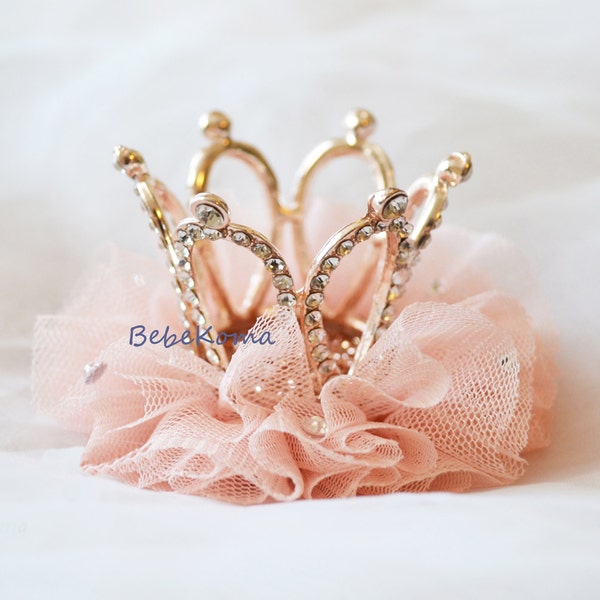 Crown hair clip, Baby crown hair clip, crystal crown, bridal shower, tiara hair clip, girls tiara, girls crown, baby crown,