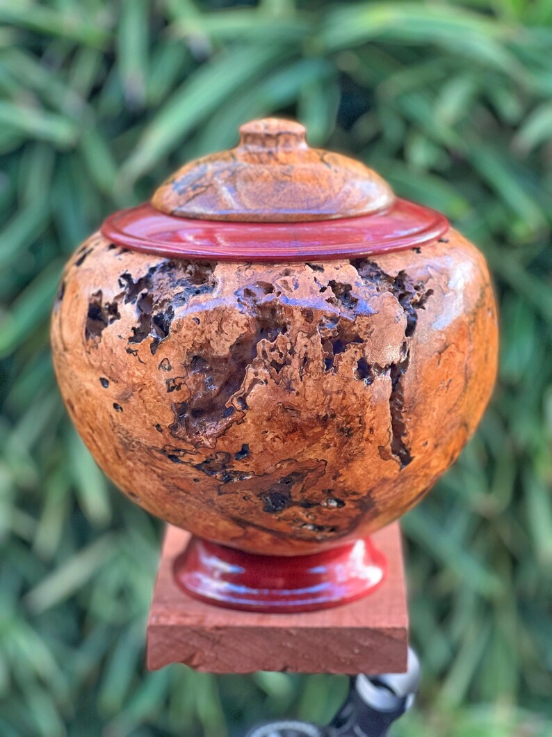 Hawaiian Mango Wood Vase With Purpleheart Base Etsy