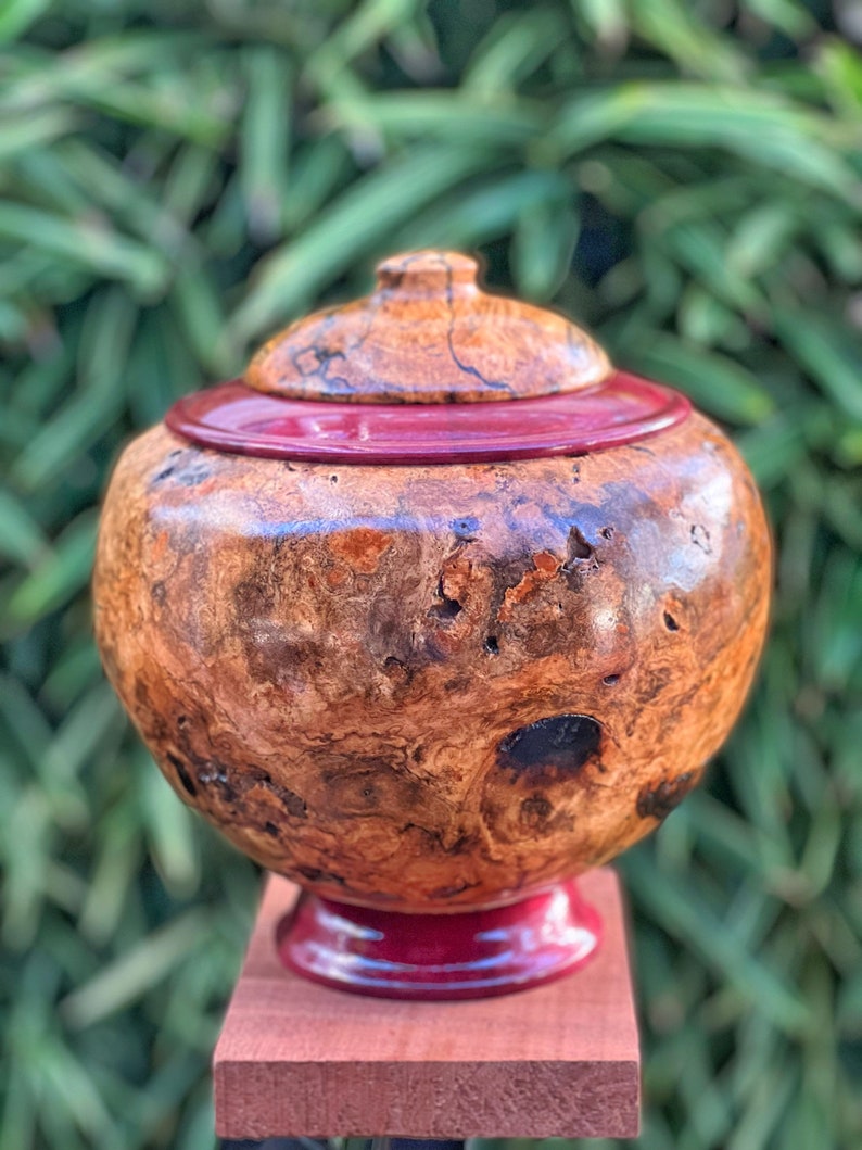 Hawaiian Mango Wood Vase With Purpleheart Base Etsy