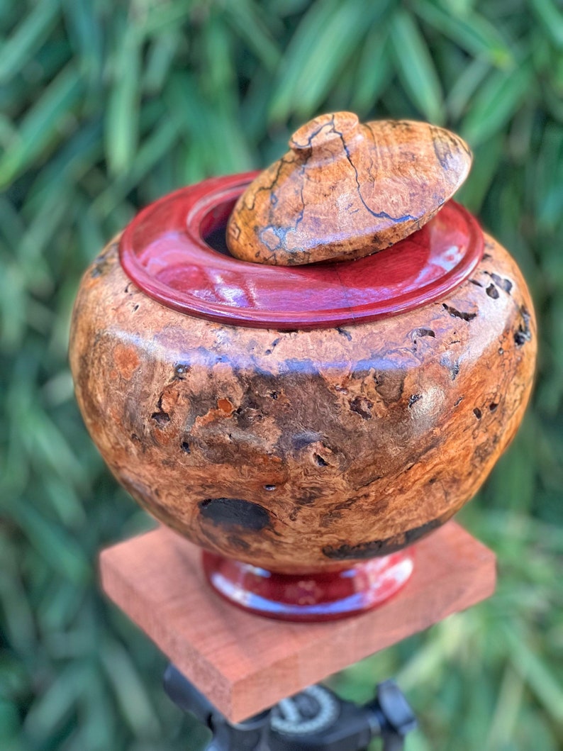 Hawaiian Mango Wood Vase With Purpleheart Base Etsy