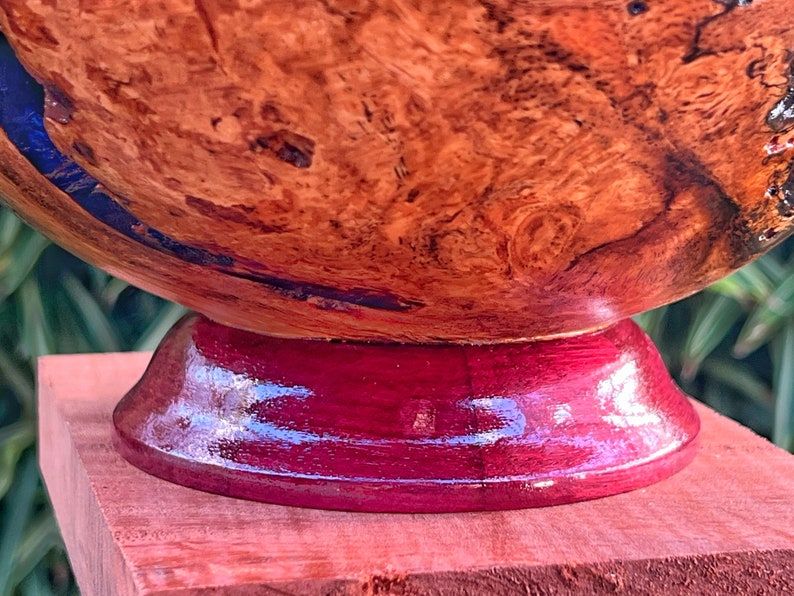 Hawaiian Mango Wood Vase With Purpleheart Base Etsy