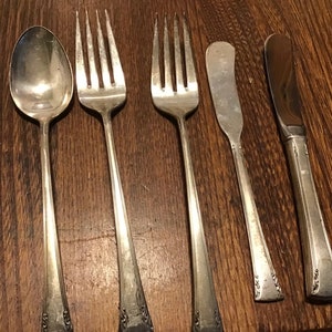 International silver serenity sterling silverware pieces 1940s
