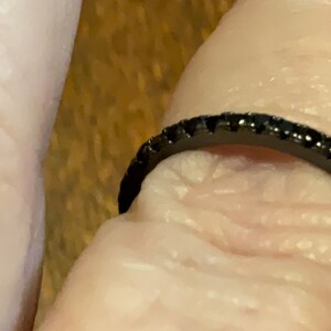 Sterling silver black eternity ring size 8