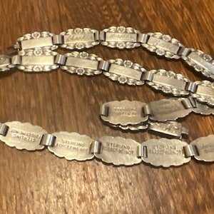 World War Il Era Forget Me Not Necklace 19.5 In. Sterling Silver.