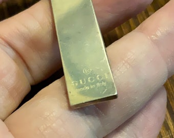 Gucci sterling silver dog tag pendant