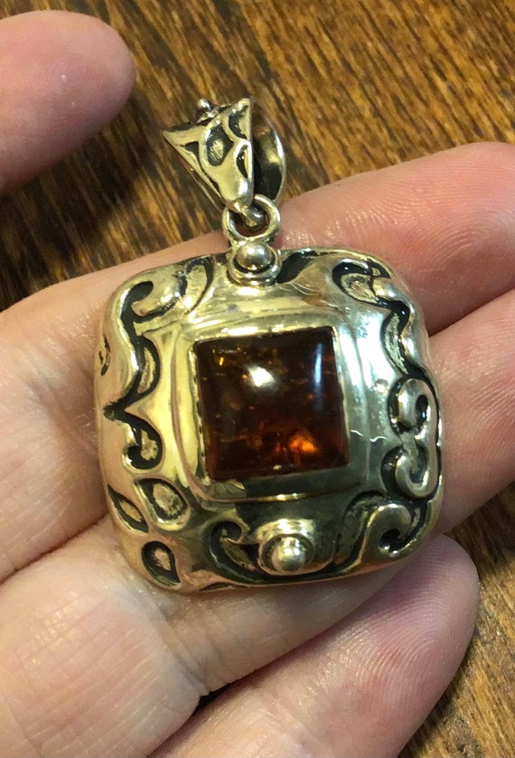 Silpada sterling silver Amber pendant