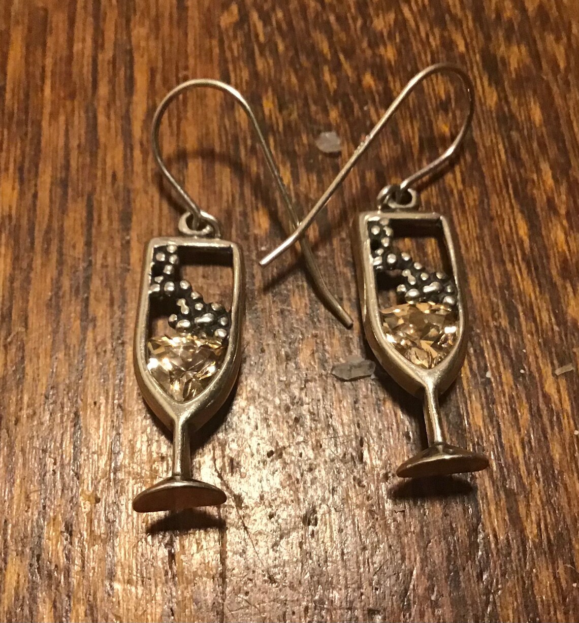Sterling Champagne Glass Earrings by Dakota West Etsy